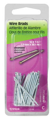 HILLMAN 16 Ga. X 1-1/2 in. L Galvanized Steel Brad Nails 1.5 oz