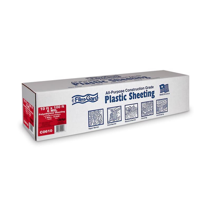 Film-Gard Plastic Sheeting 6 mil X 10 ft. W X 100 ft. L Polyethylene Clear