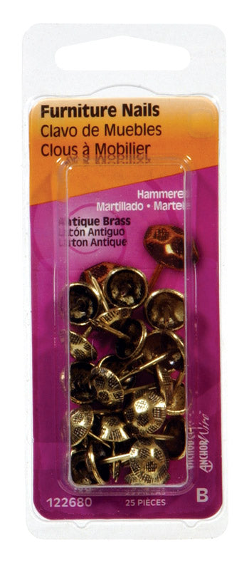 HILLMAN No. 9 Size Antique Brass Brass Furniture Nails