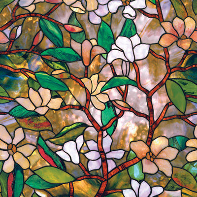 Artscape Multicolored Magnolia Indoor Window Film 24 in. W X 36 in. L