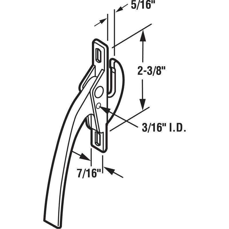 Prime-Line 0.1 in. L Painted Aluminum Zinc Casement Locking Handle