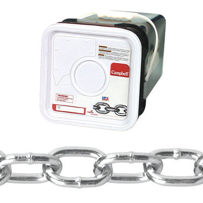 Campbell No. 2/0 Passing Link Carbon Steel Chain 3/16 in. D X 200 ft. L