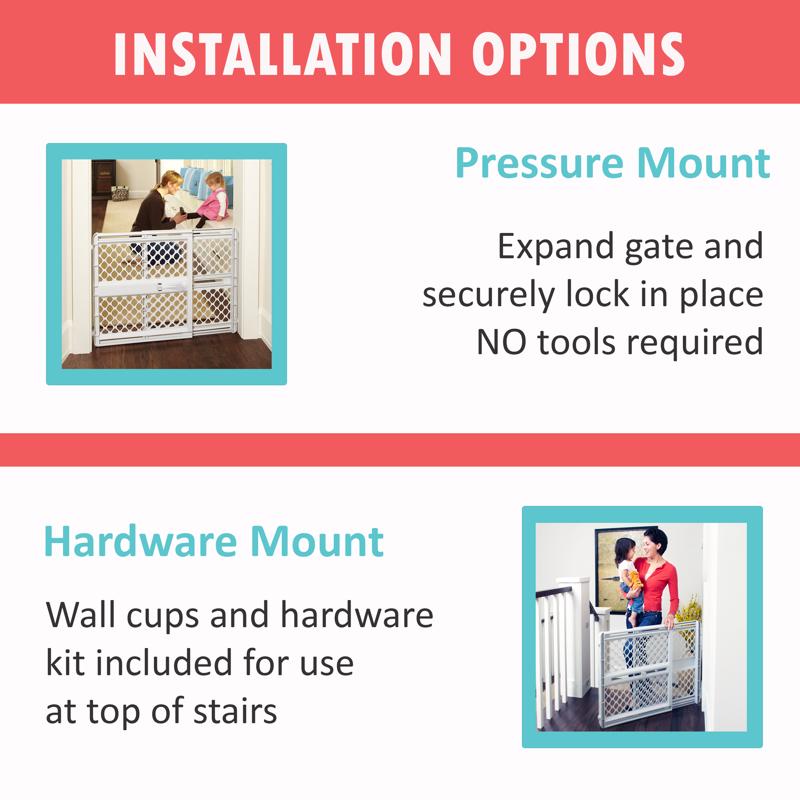 North States Gray 26 in. H X 26-42 in. W Plastic Child Safety Gate