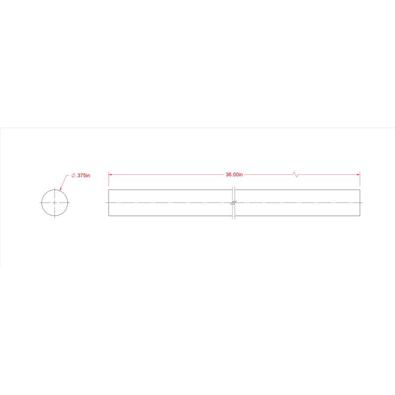 SteelWorks 36 in. L X 0.38 in. D Aluminum Rod