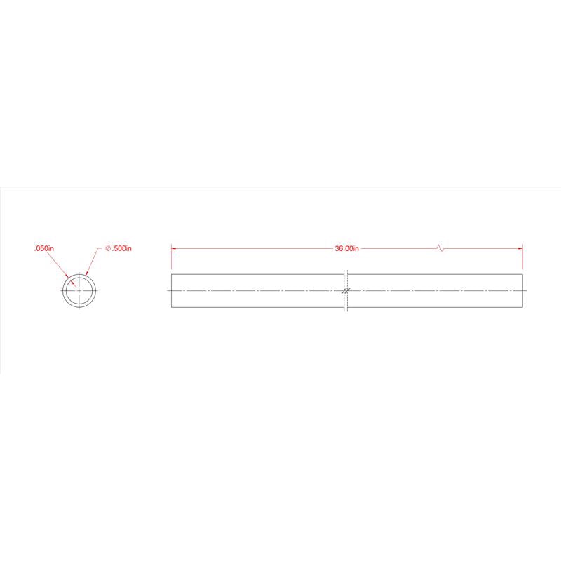 SteelWorks 0.5 in. D X 3 ft. L Round Aluminum Tube