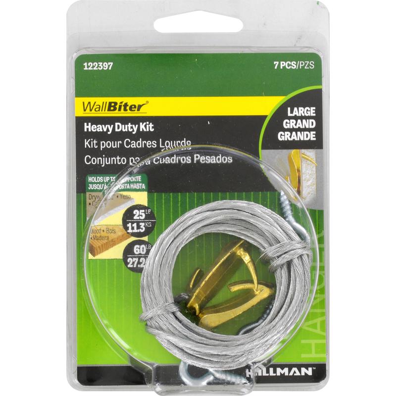 HILLMAN WallBiter Brass-Plated Heavy Duty Picture Hanging Kit 60 lb