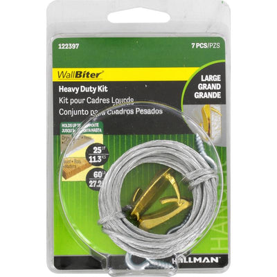 HILLMAN WallBiter Brass-Plated Heavy Duty Picture Hanging Kit 60 lb