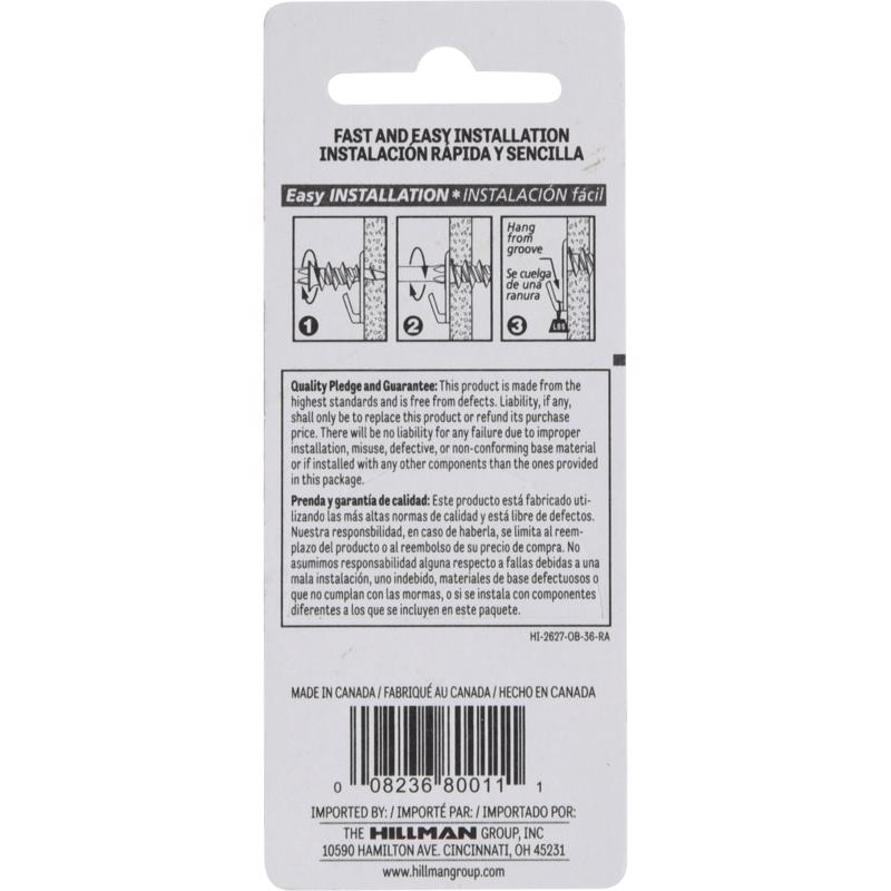 HILLMAN Brass-Plated Gold Self-Drilling Picture Hanger 35 lb 2 pk