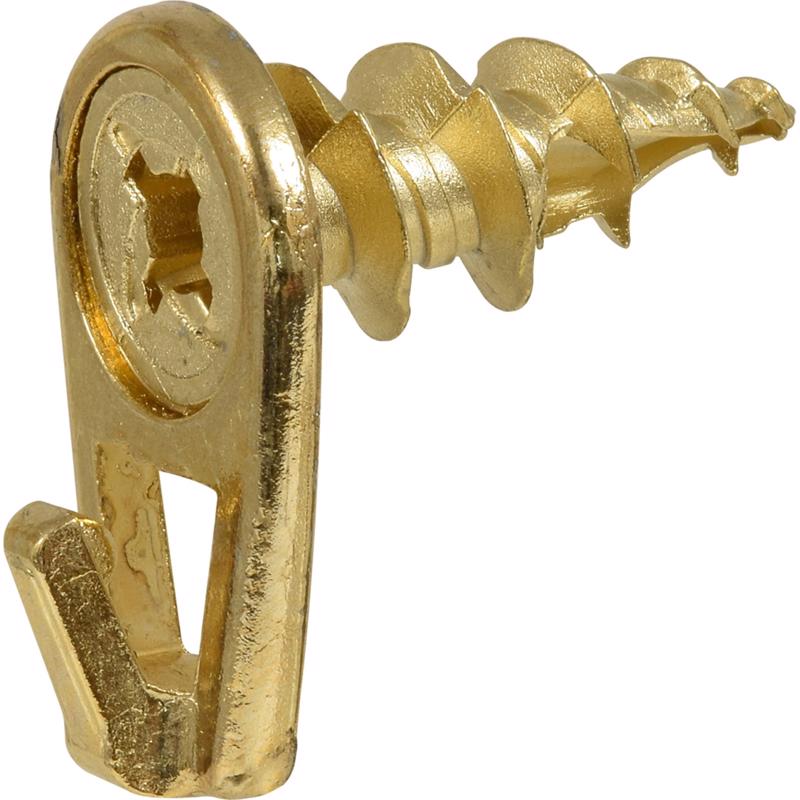 HILLMAN WallDriller Brass-Plated Gold Self-Drilling Picture Hanger 35 lb 2 pk