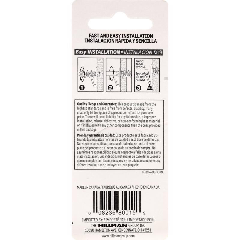 HILLMAN Brass-Plated Gold Self-Drilling Picture Hanger 50 lb 2 pk