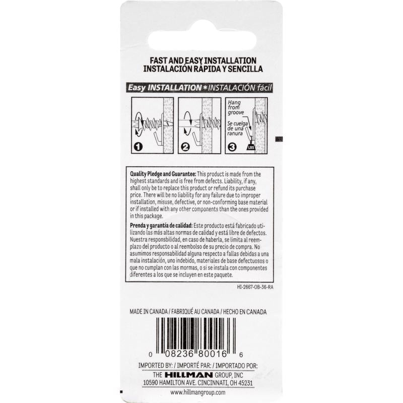 HILLMAN White Self-Drilling Picture Hanger 50 lb 2 pk