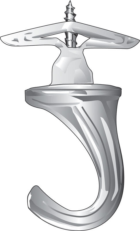 HILLMAN Small White Brass 5.7 in. L Ceiling Hook 2 pk