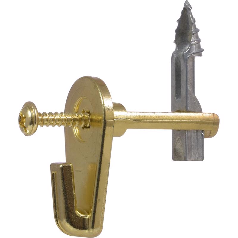 HILLMAN MegaHook Brass-Plated Gold Heavy Duty Picture Hanging Kit 100 lb