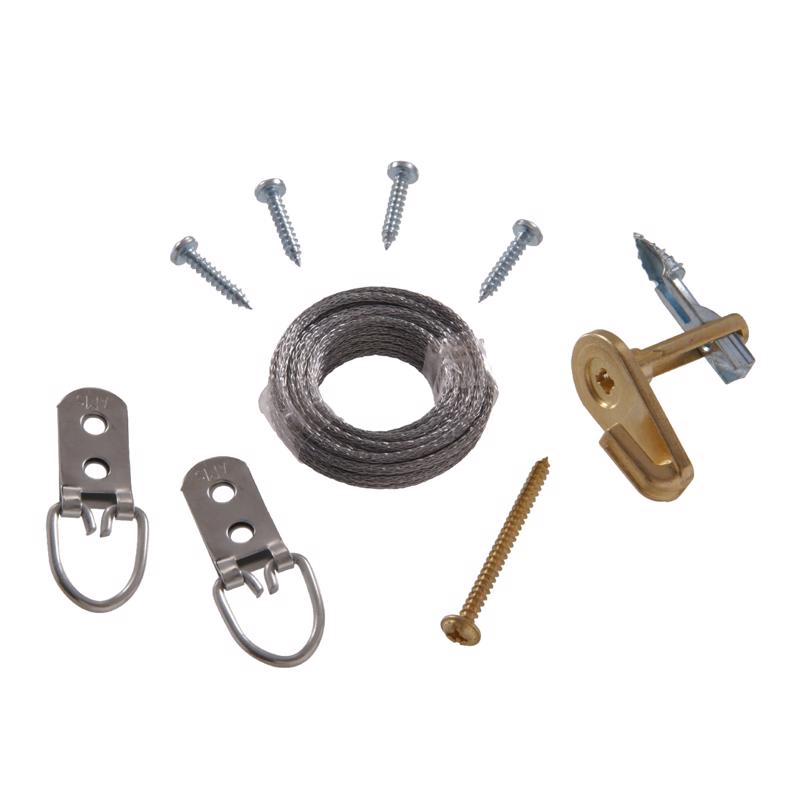 HILLMAN MegaHook Brass-Plated Gold Heavy Duty Picture Hook Kit 75 lb 9 pk