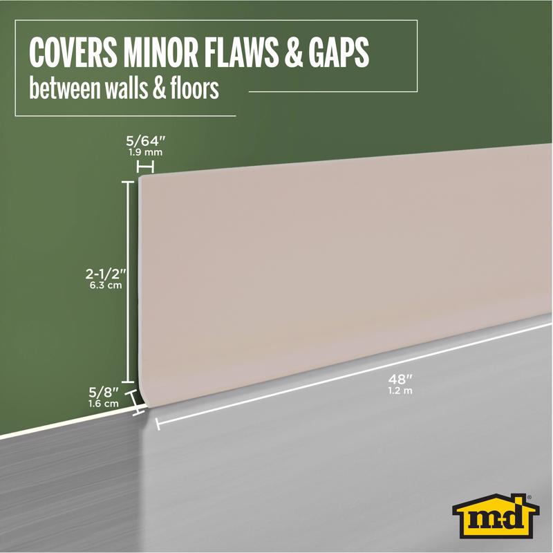 M-D Building Products 2.5 in. H X 0.08 in. W X 48 in. L Prefinished Desert Beige Vinyl Wall Base