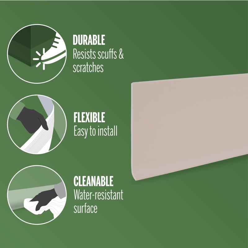 M-D Building Products 2.5 in. H X 0.08 in. W X 48 in. L Prefinished Desert Beige Vinyl Wall Base