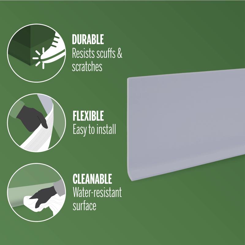 M-D Building Products 2.5 in. H X 0.08 in. W X 48 in. L Prefinished Silver Vinyl Wall Base