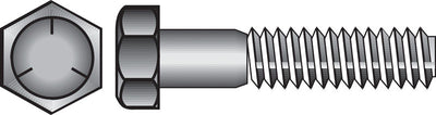 HILLMAN 3/8 in. D X 2-1/4 in. L Heat Treated Zinc Steel Hex Head Cap Screw 50 pk
