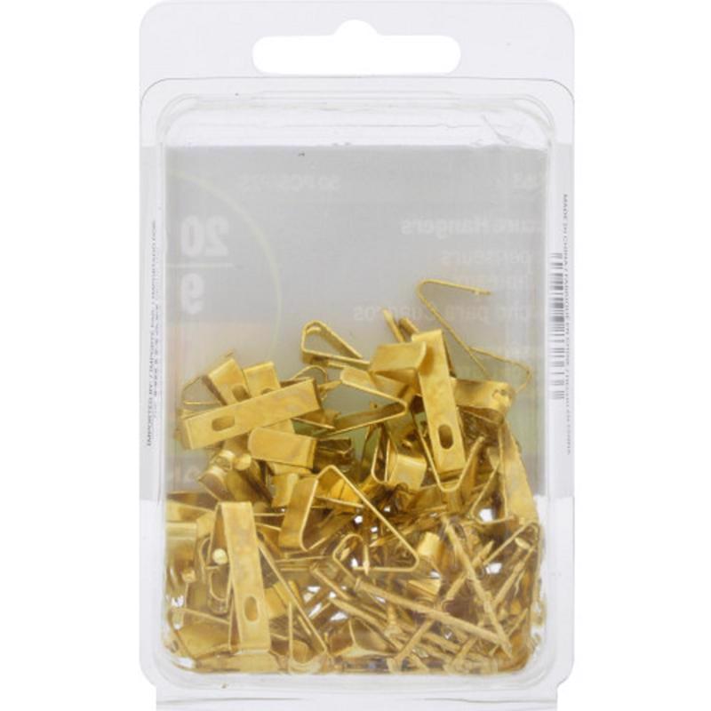 HILLMAN Brass-Plated Gold Conventional Picture Hanger 20 lb 50 pc