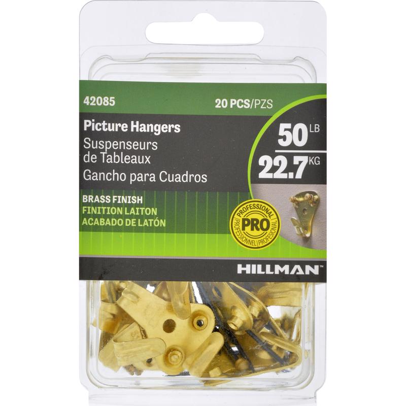 HILLMAN Brass-Plated Gold Professional Picture Hanger 50 lb