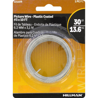 HILLMAN Plastic Coated Silver Picture Wire 30 lb