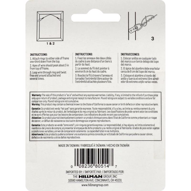 HILLMAN Plastic Coated Silver Picture Wire 30 lb