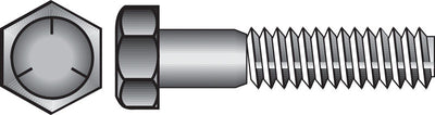 HILLMAN 5/8 in. D X 7 in. L Heat Treated Zinc Steel Hex Head Cap Screw