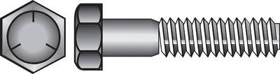 HILLMAN 1 in. D X 3 in. L Heat Treated Zinc Steel Hex Head Cap Screw 10 pk