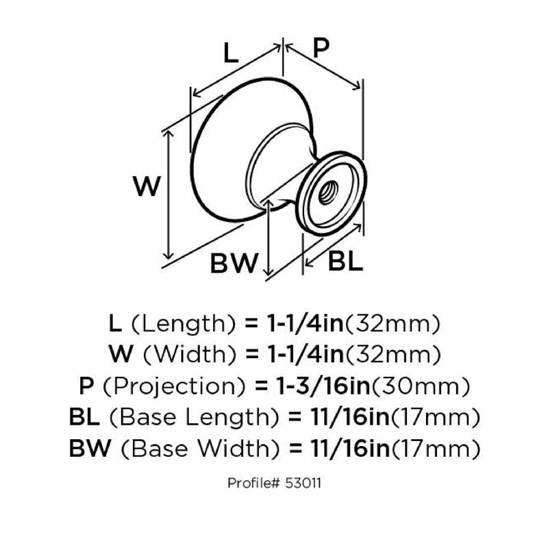 Amerock Allison Round Cabinet Knob 1-1/4 in. D 1-3/16 in. Satin Nickel