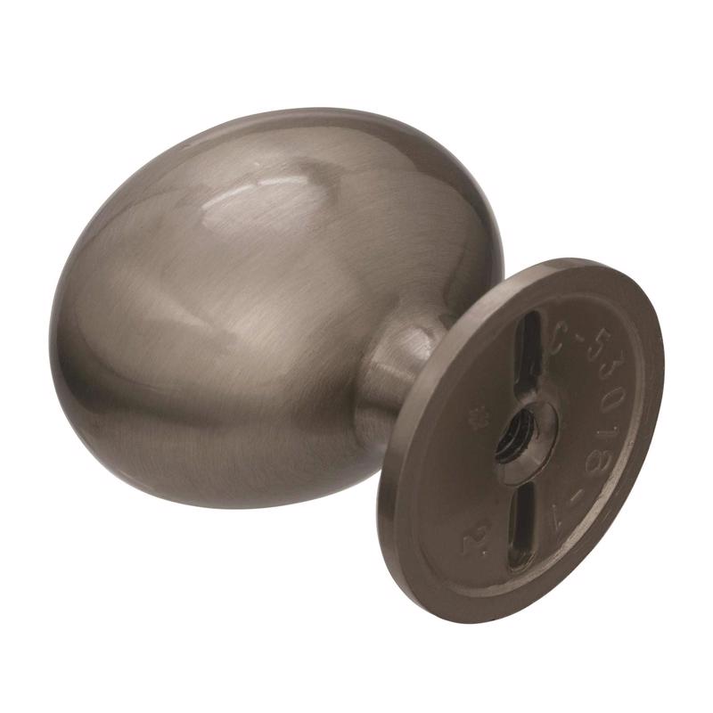 Amerock Allison Oval Cabinet Knob 1-3/8 in. D 1-3/8 in. Satin Nickel
