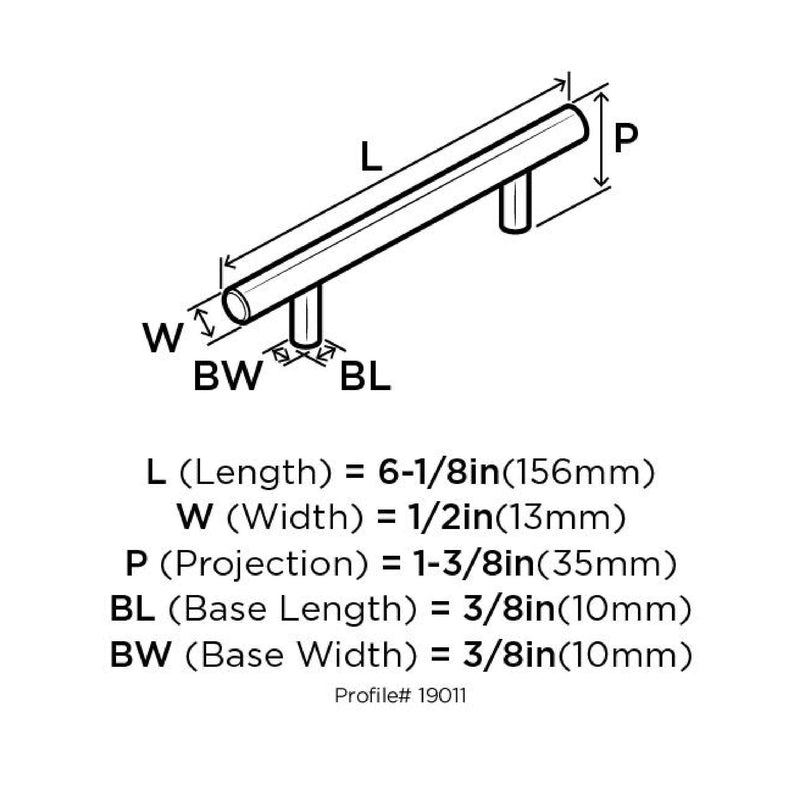Amerock Contemporary Bar Cabinet Pull 3-3/4 in. Stainless Steel Silver