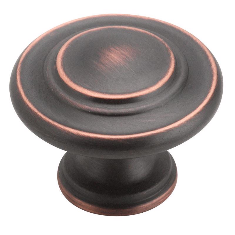 Amerock Round Cabinet Knob 1-5/16 in. D 1 in. Oil Rubbed Bronze