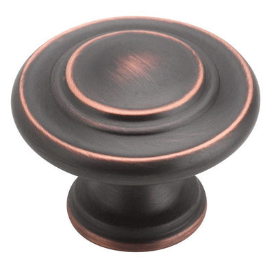 Amerock Round Cabinet Knob 1-5/16 in. D 1 in. Oil Rubbed Bronze