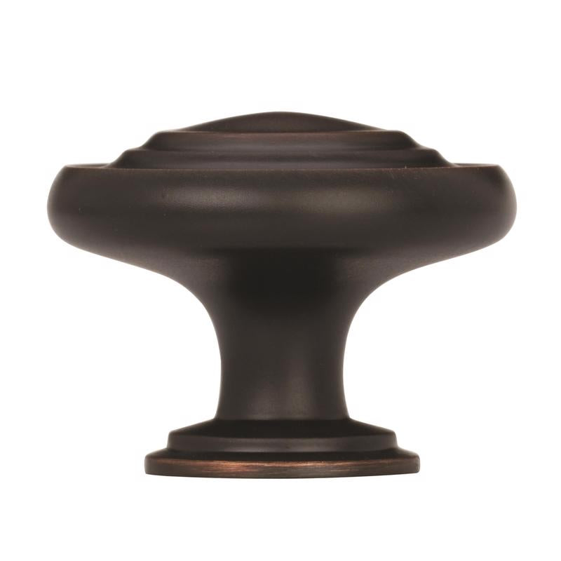Amerock Round Cabinet Knob 1-5/16 in. D 1 in. Oil Rubbed Bronze