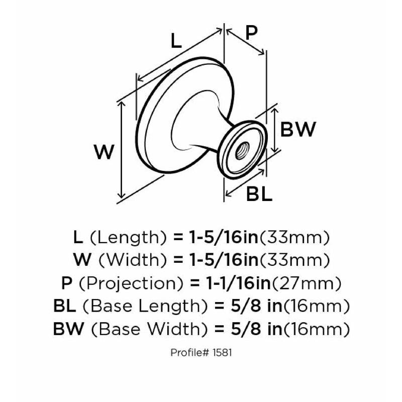 Amerock Natures Splendor Round Cabinet Knob 1-5/16 in. D 1-1/16 in. Oil Rubbed Bronze