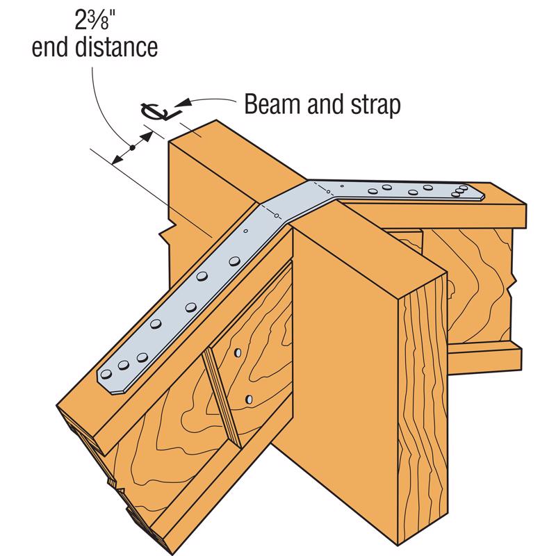 Simpson Strong-Tie 36 in. H X 1.25 in. W 18 Ga. Galvanized Steel Strap