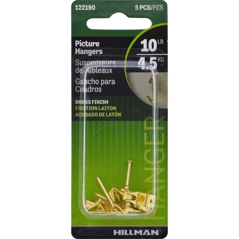 HILLMAN Brass-Plated Gold Professional Picture Hanger 10 lb