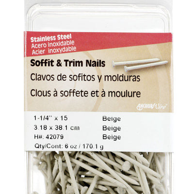 HILLMAN 1-1/4 in. Soffit and Trim Stainless Steel Nail Flat Head 6 oz