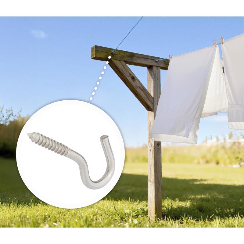 Hampton Small Stainless Steel 4.8125 in. L Clothesline Hook 300 lb