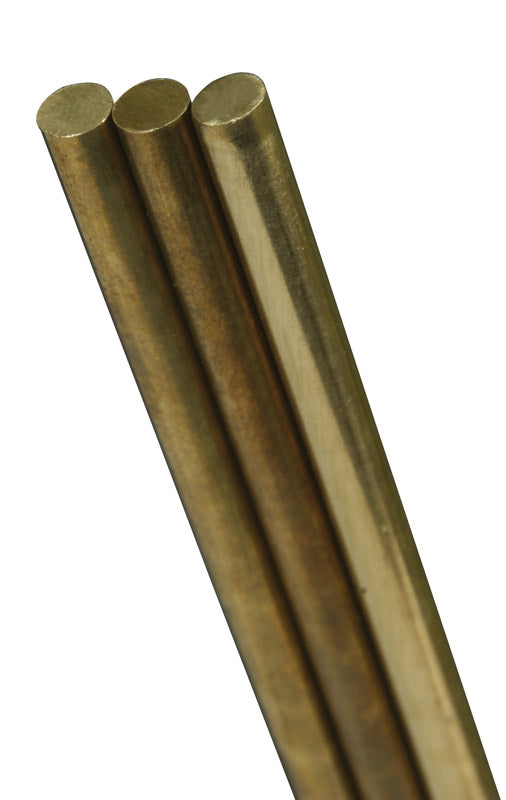 K&S 1/4 in. D X 36 in. L Brass Rod