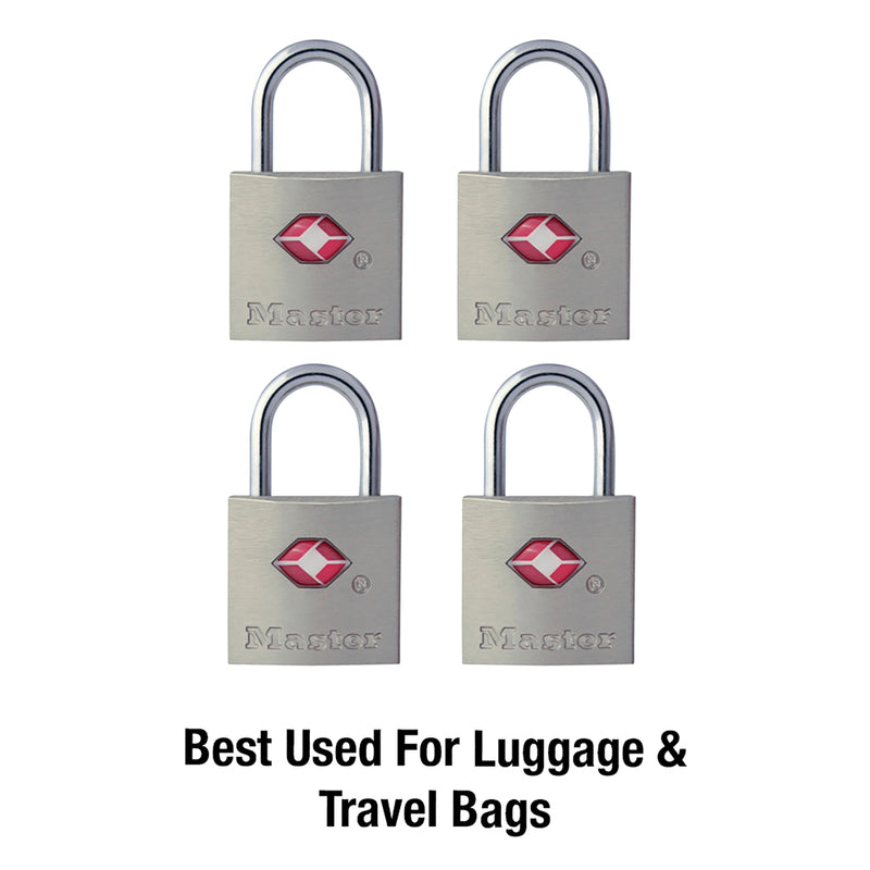 Master Lock 7/8 in. H X 7/16 in. W X 7/8 in. L Steel Key Luggage Lock
