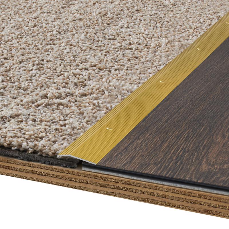 M-D Building Products 0.3 in. H X 1.38 in. W X 72 in. L Satin Brass Aluminum Carpet Trim