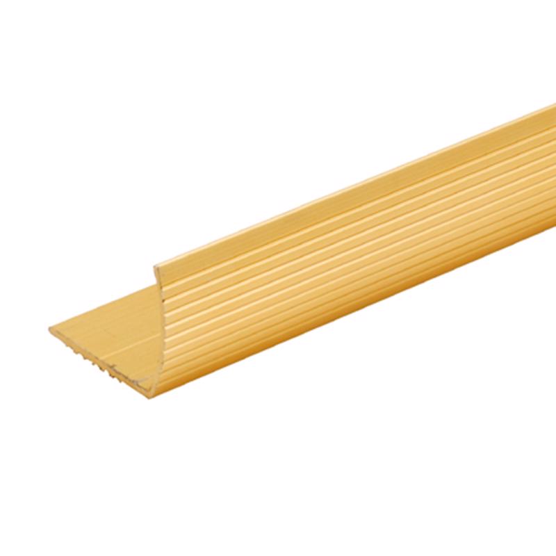 M-D Building Products 1.125 in. H X 1.28 in. W X 36 in. L Satin Brass Aluminum Stair Edge