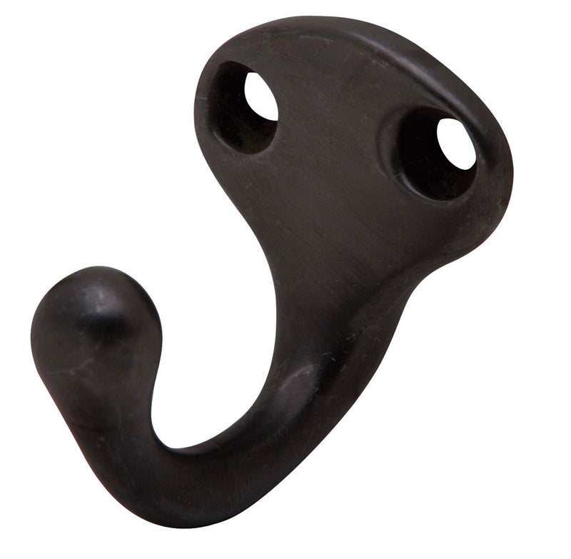 Schlage 1-1/4 in. L Black Brass Small Wardrobe Hook
