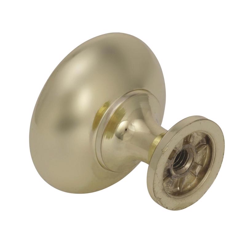 Amerock Allison Round Cabinet Knob 1-1/4 in. D 1-1/8 in. Polished Brass