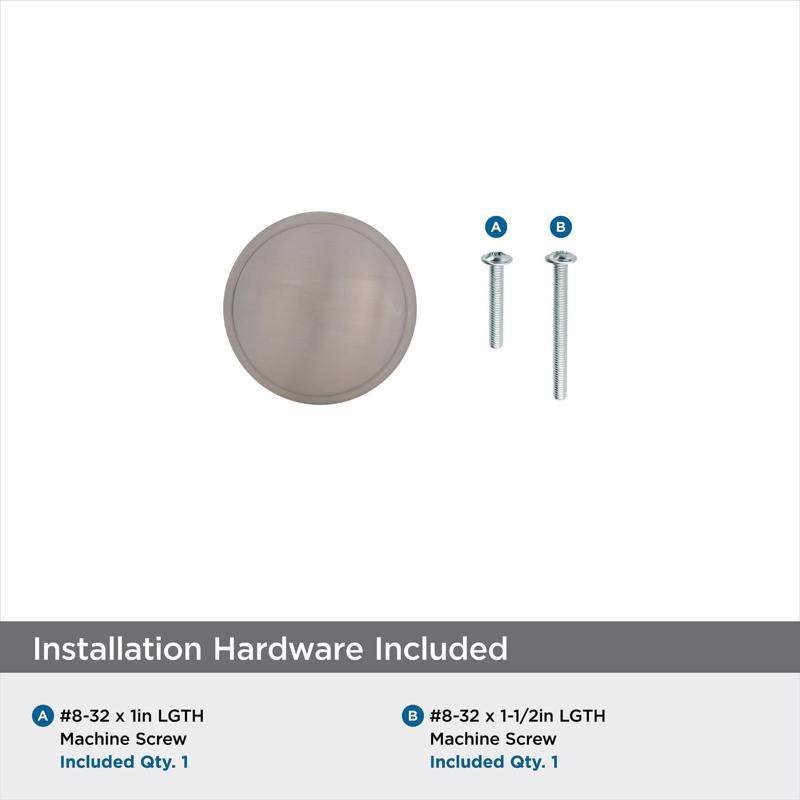 Amerock Allison Round Furniture Knob 1-1/4 in. D 28.702 mm Brushed Nickel