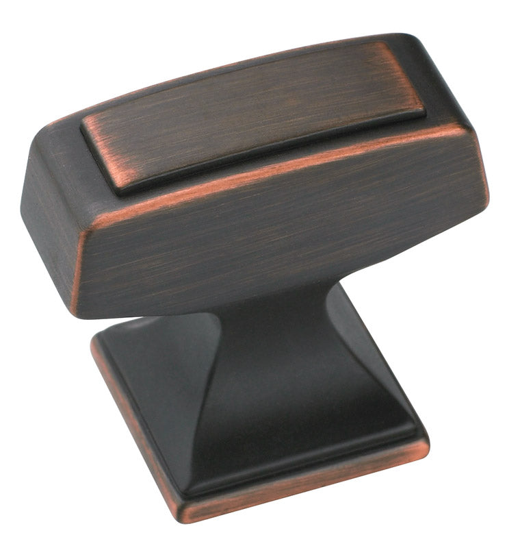 Amerock Mulholland Square Furniture Knob 1-1/4 in. D 1-1/8 in. Oil Rubbed Bronze