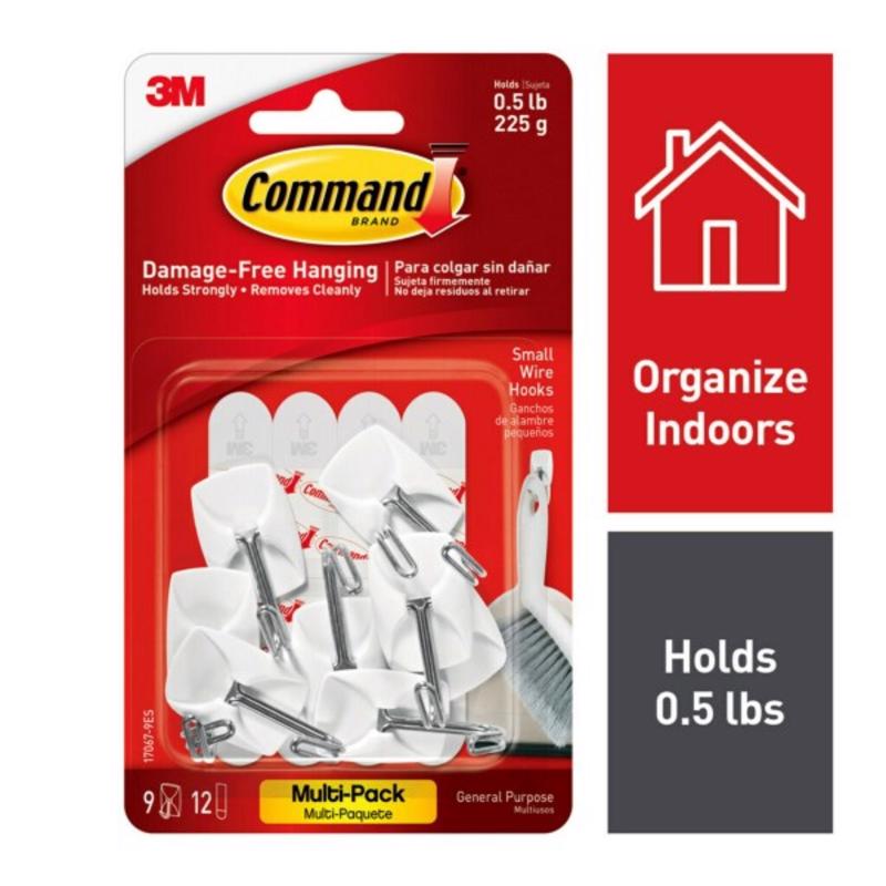 3M Command Small Plastic Wire Hooks 1.625 in. L
