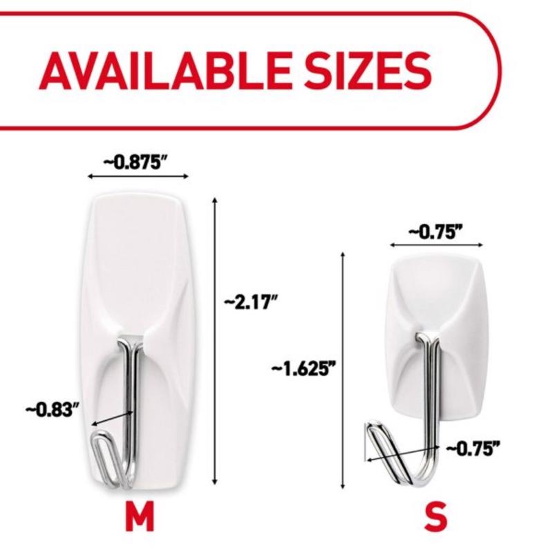 3M Command Small Plastic Wire Hooks 1.625 in. L