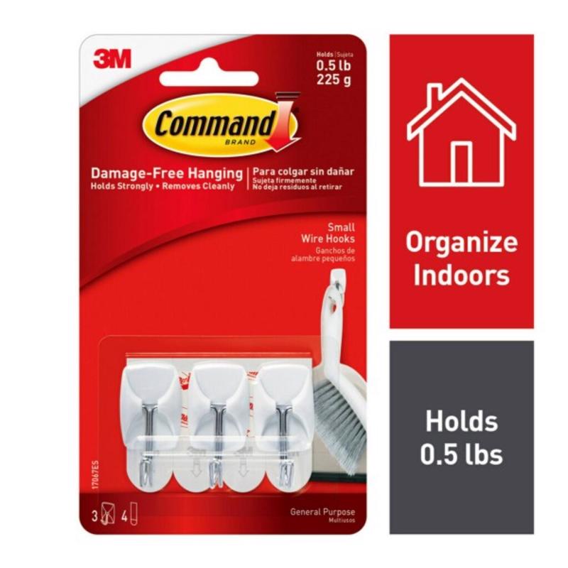 3M Command Small Plastic Wire Hooks 1.625 in. L 3 pk